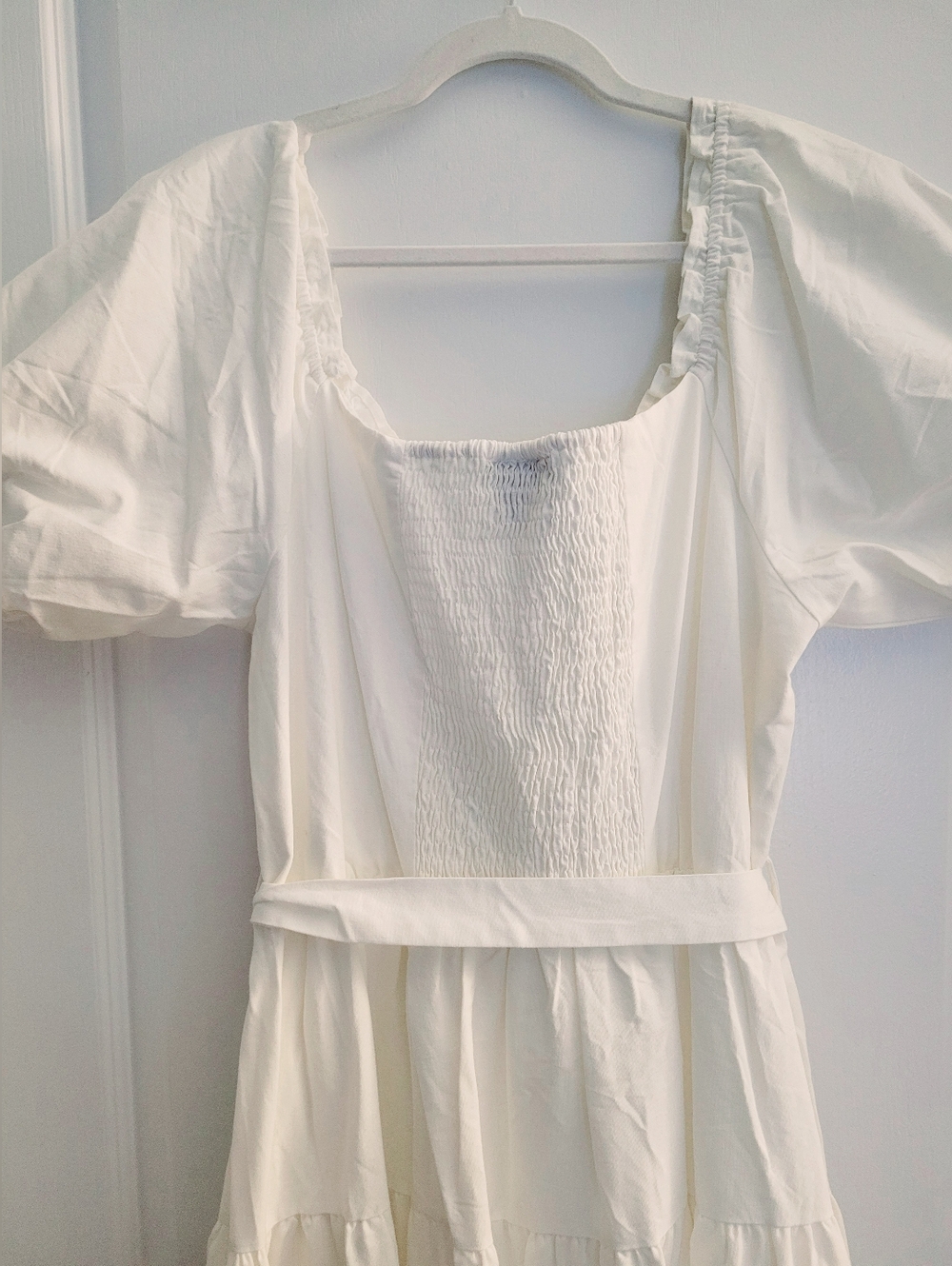 City Chic- CCX White Off-Shoulder Tiered Maxi with Waist Tie - Picture 5 of 8